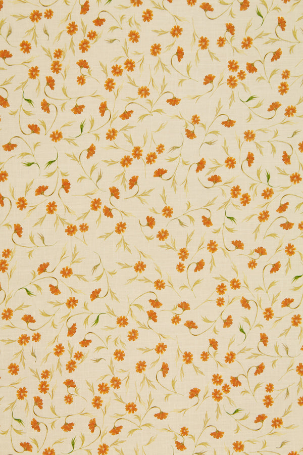 Printed Spanish Viscose Linen - Vineyards in Honey Drizzle