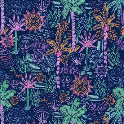 Printed Spanish Organic Cotton Voile - Madagascar