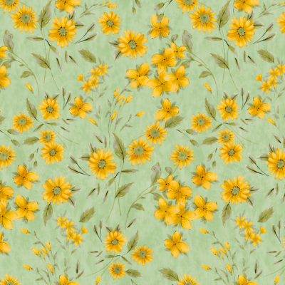 Printed Spanish Organic Cotton Silk Voile - Canola Field