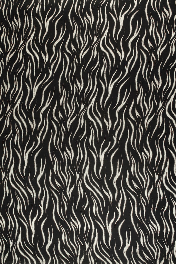 Printed Spanish Viscose Challis - Waves at Night