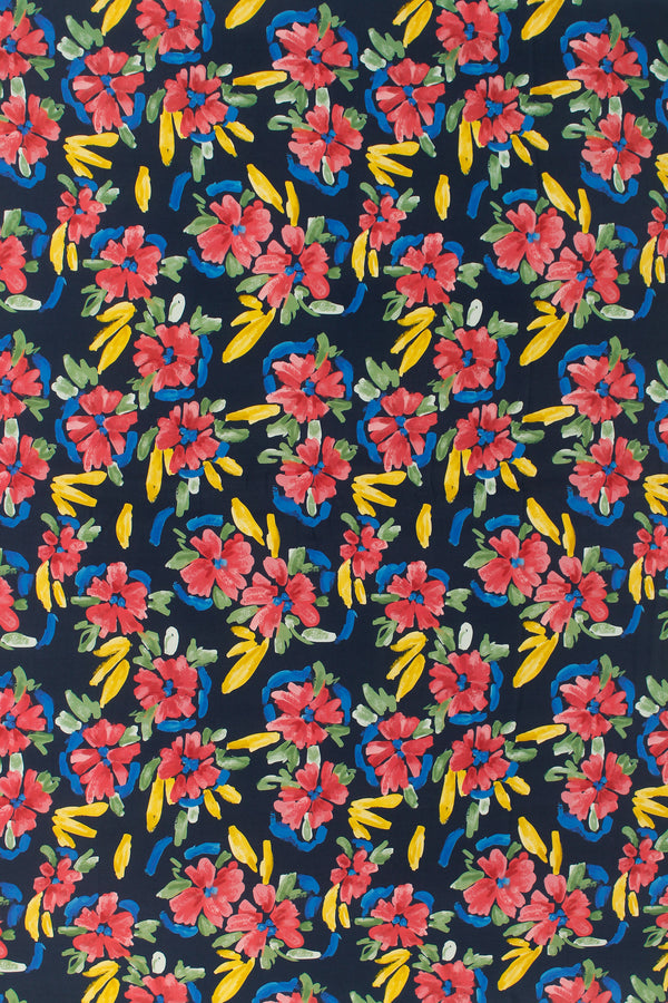 Printed Spanish Viscose Challis - Scattered Babys Breath Blue