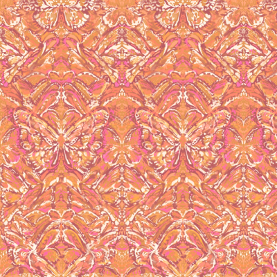 Printed Spanish Viscose Challis - Butterfly House Peach
