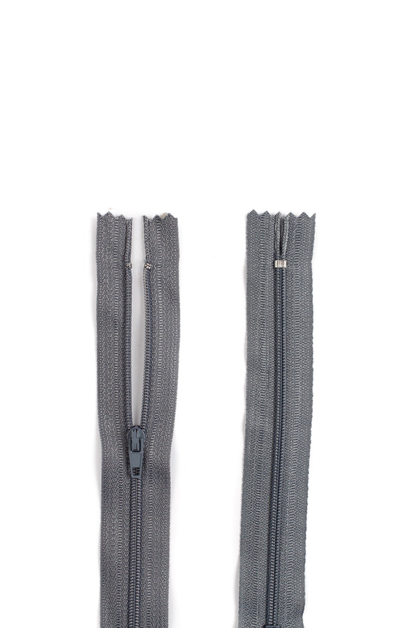 Nylon Dress Zips- Battleship Grey