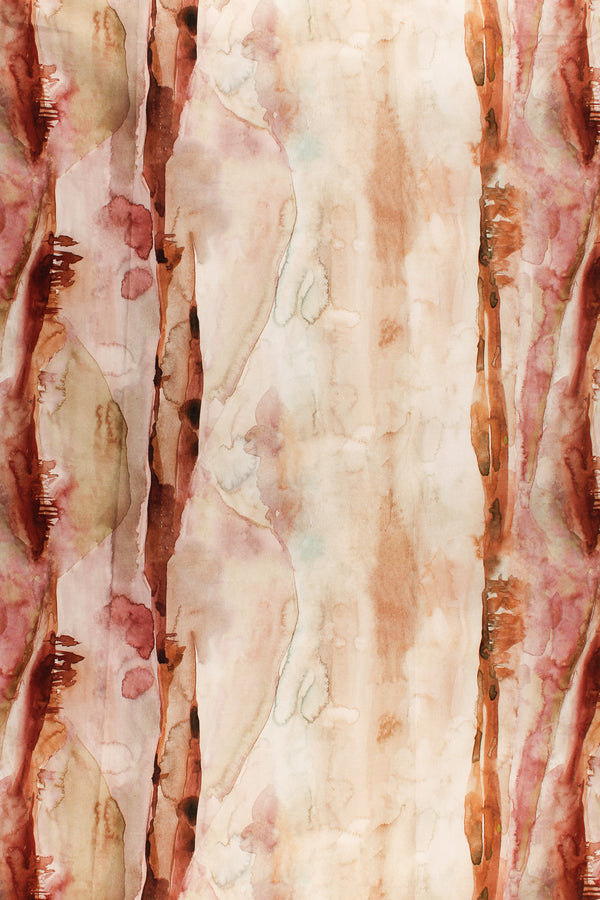 Printed Spanish Organic Cotton Voile - Mauve Hillscape