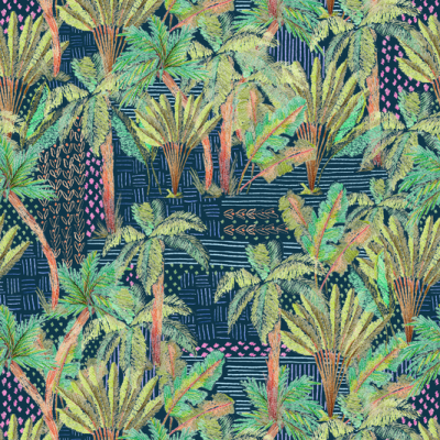 Printed Spanish Organic Cotton Voile - Palmy Day