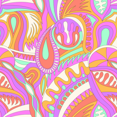 Printed Spanish Polyester Satin Charmeuse - 60s Pucci