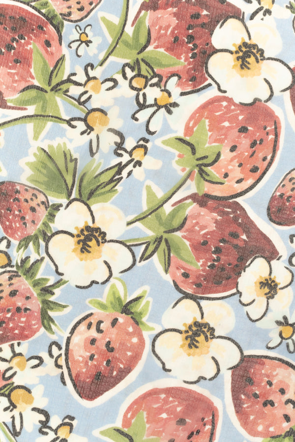 Printed Spanish Polyester Crinkle Chiffon - Strawberry Jam