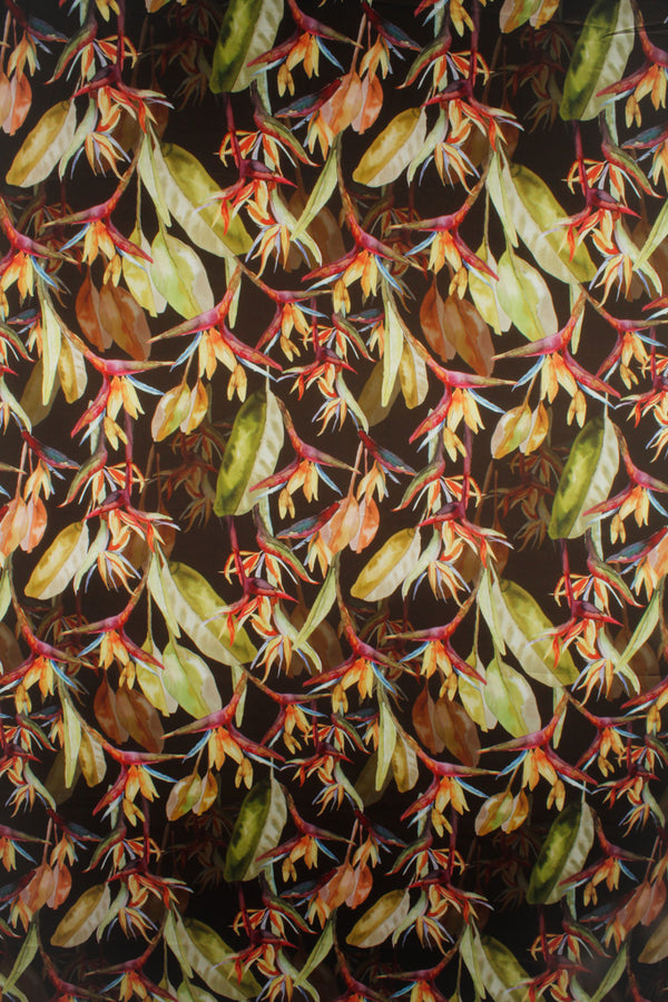 Printed Spanish Polyester Satin Charmeuse - Poinciana