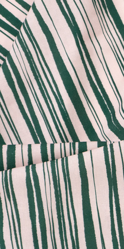Printed Spanish Linen Ecovero Viscose - Sugarcane Stripe
