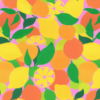 Printed Spanish Viscose Challis - Lemon Party