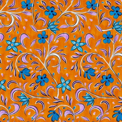 Printed Spanish Organic Cotton Viscose Seersucker - Florence Orange