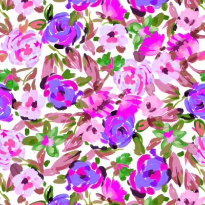 Printed Spanish Polyester (Linen-Look) - Violets