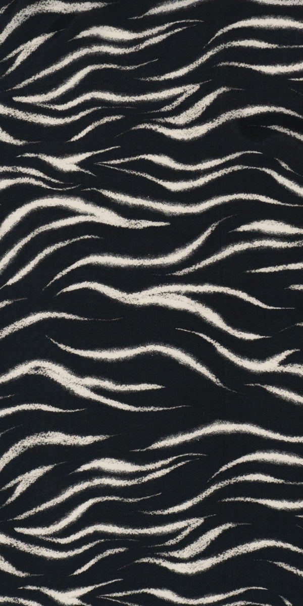 Printed Viscose - Waves at Night