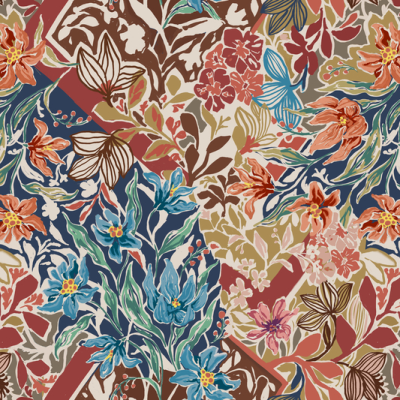 Printed Organic Cotton Poplin - Autumn's Bouquet