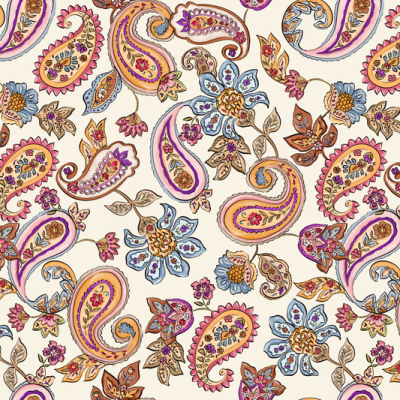 Printed Ecovero Viscose - Petals and Paisley