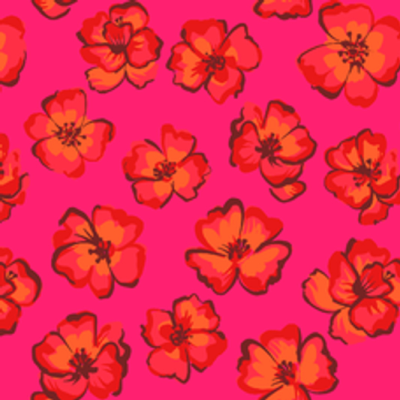 Printed Viscose - Bright Little Poppies