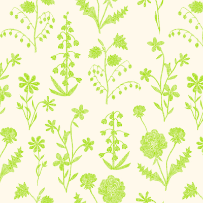 Printed Cotton Linen - Green Eco