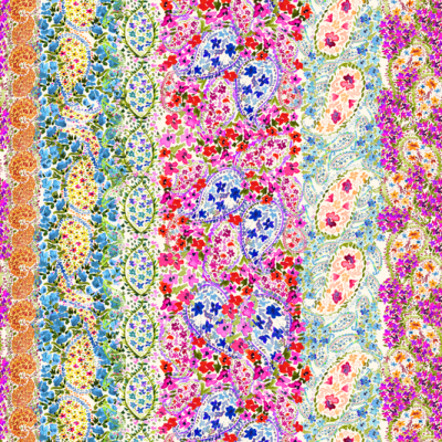 Printed Ecovero Viscose - Paisley Rainbow