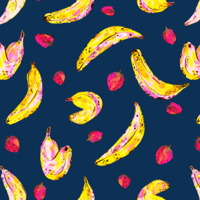 Printed Ecovero Viscose - Banana Smoothie