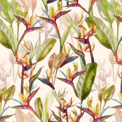Printed Ecovero Viscose- Bird of Paradise Light