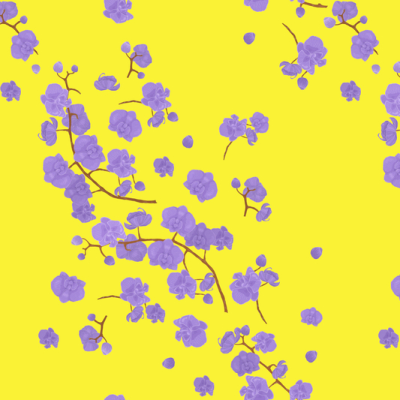 Printed Poly Crinkle - Monkshood Yellow