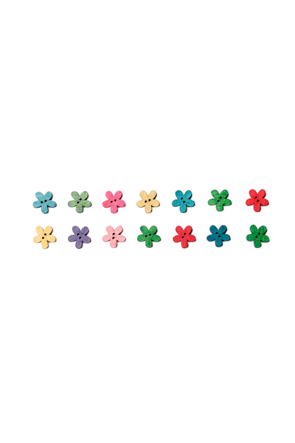 Wooden Buttons Pack - Wooden Daisy Large