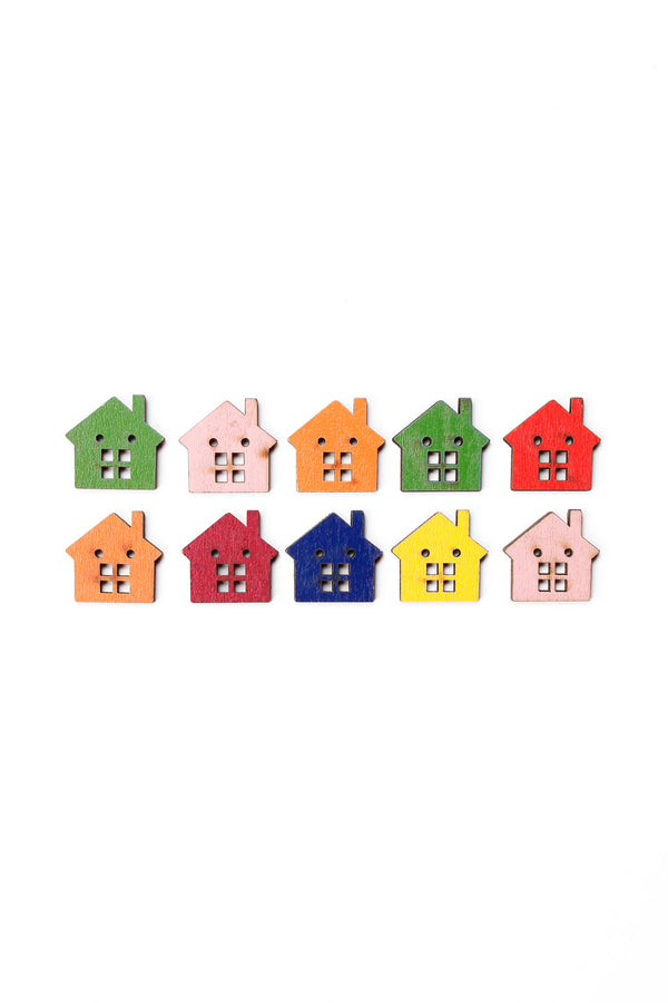 Wooden Buttons Pack - Wooden House