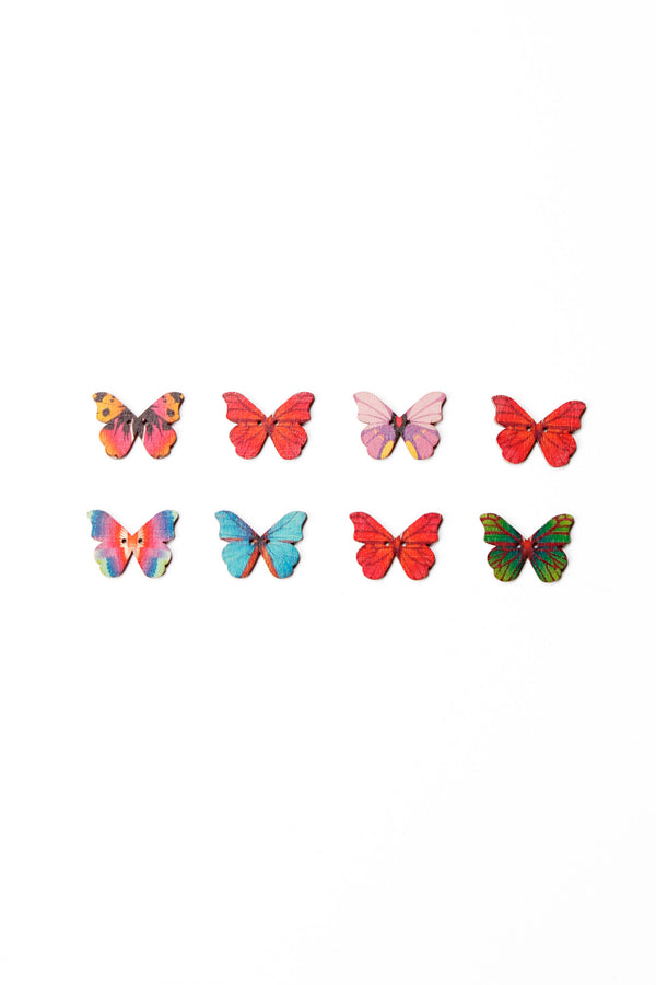 Wooden Buttons Pack - Wooden Butterfly