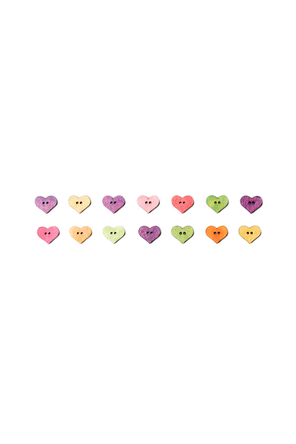 Wooden Buttons Pack - Wooden Hearts