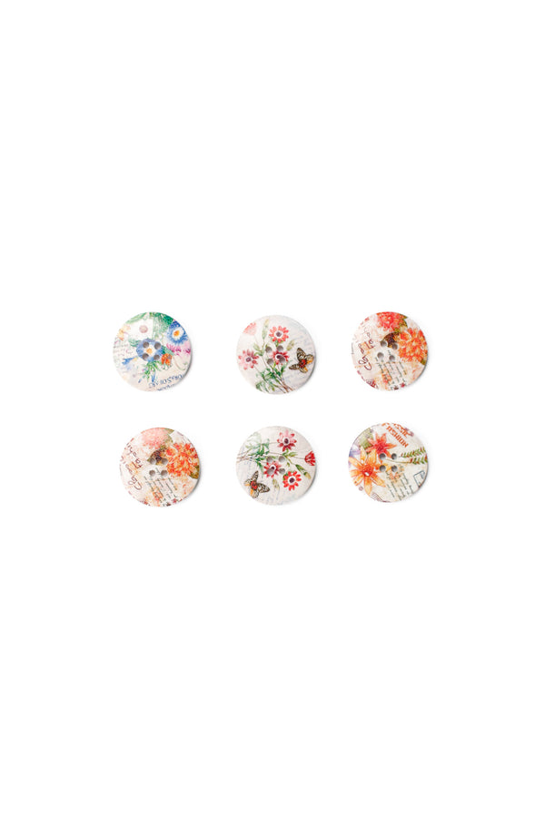 Wooden Buttons Pack - Vintage Floral