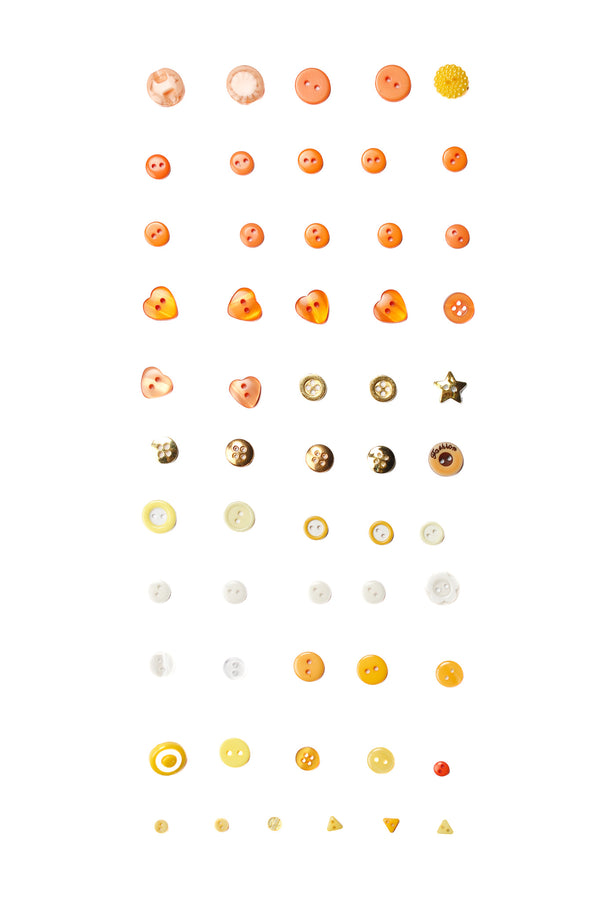 Mixed Pack Buttons - Hearts and Stars Orange (Assorted)