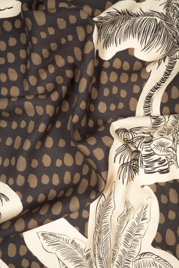 Printed Linen Viscose- Palm Islands