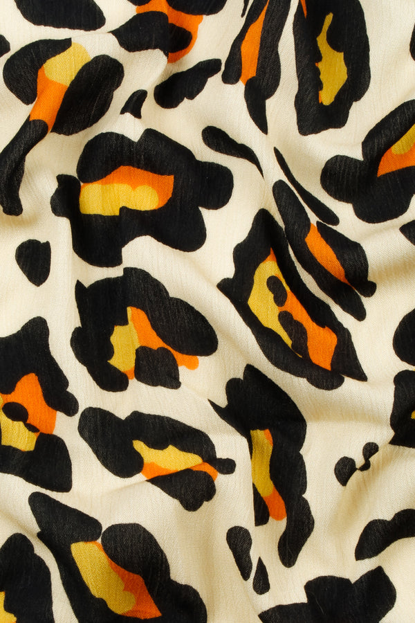 Printed Ecovero Viscose - Fiery Leopard