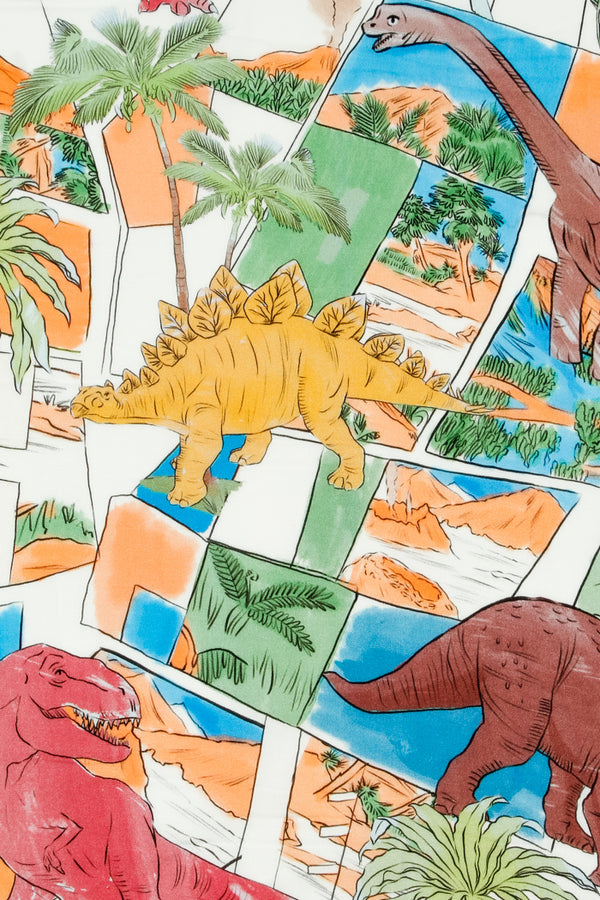 Printed Ecovero Viscose - Dino Land Light