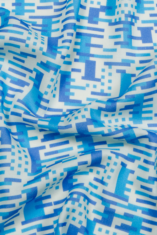 Printed Cotton - Data Capture Blue