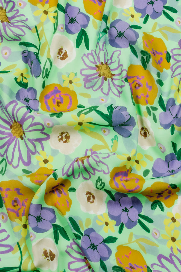 Printed Viscose - Doodles Green